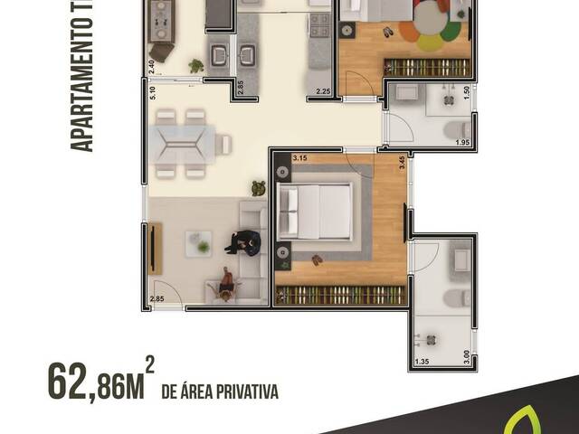 #1059 - Apartamento para Venda em Pouso Alegre - MG