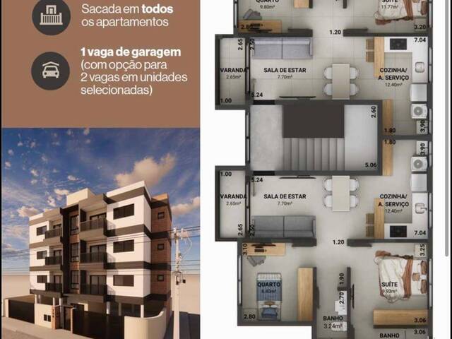 #3833 - Apartamento para Venda em Pouso Alegre - MG - 2